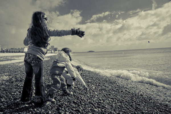 Hove seafront kids snow