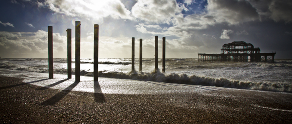 Brighton storm at west pier